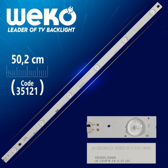 LB49002 V0  49D1000/C1000 - LB-C490F13-E2-L-G1-LD1 50.2 CM 6 LEDLİ - (WK-365) resmi