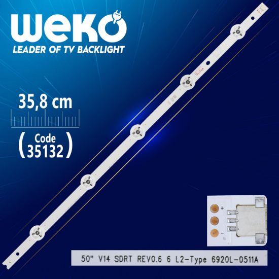 50 V14 SDRT REV0.6 6 L2-TYPE 6920L-0511A - 51 CM 5 LEDLİ - (WK-398) resmi