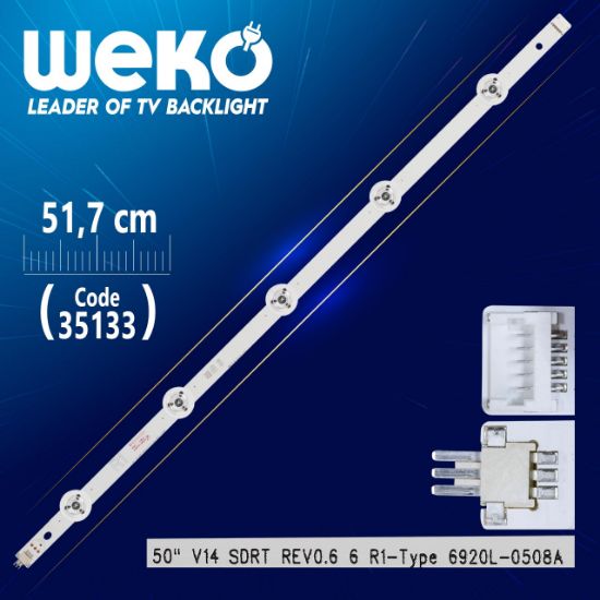 50 V14 SDRT REV0.6 6 R1-TYPE 6920L-0508A - 51.7 CM 5 LEDLİ - (WK-399) resmi