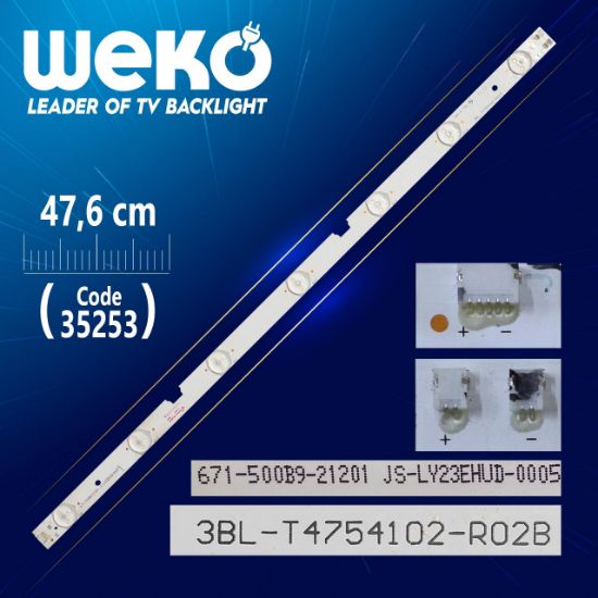 3BL-T4754102-R02B - 671-500B9-21201 JS-LY23EHUD-0005 - 47.6 CM 7 LEDLİ - (WK-910) resmi