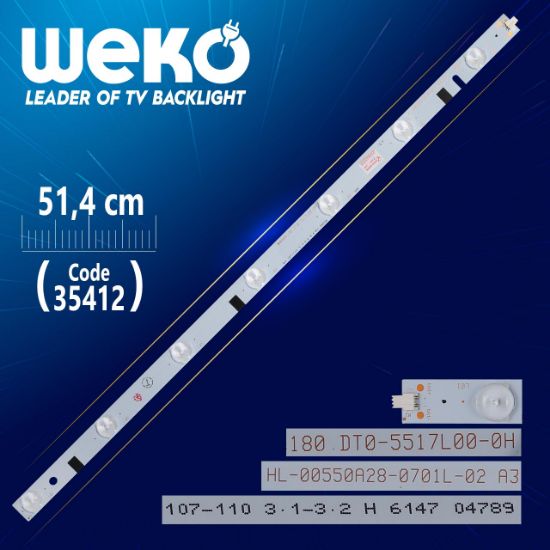 HL-00550A28-0701L-02 A3 6*13 - D4 107-110 3.1-3.2 H - 51.4 CM 7 LEDLİ - (WK-996) resmi