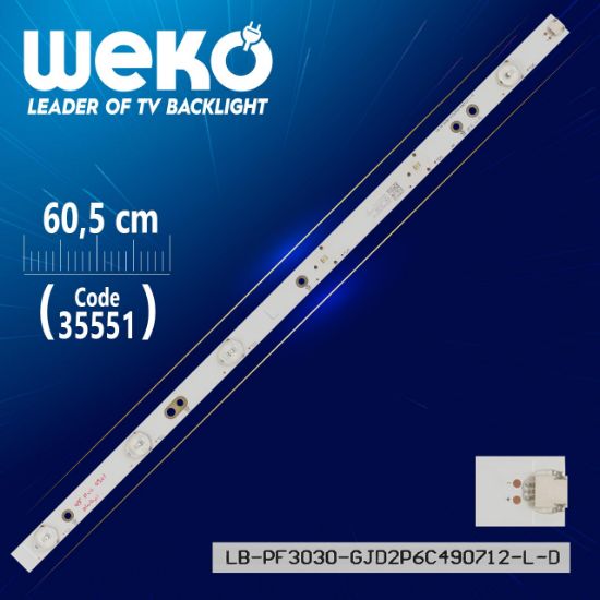 LB-PF3030 GJD2P6C490712-L-D - 49AEL2-L B - 50.6 CM 6 LEDLİ - (WK-435) resmi