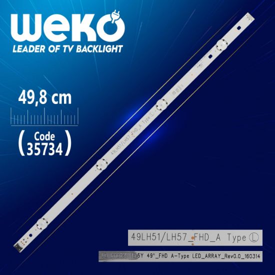 LG INNOTEK 15.5Y 49_FHD A-TYPE LED_ARRAY_REV0.0_160314 - 49.8 CM 4 LEDLİ - (WK-1204) resmi