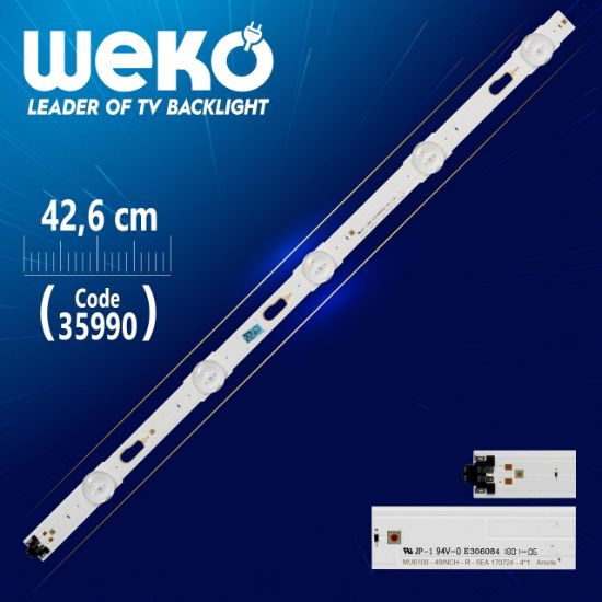 MU6100 49İNCH-R-5EA 170724-4*1 ANODE - 5 LEDLİ 42.6 CM resmi