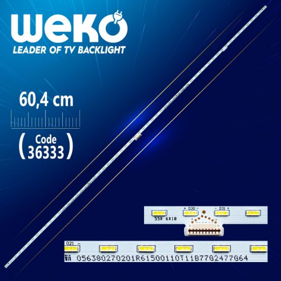056380270201R61500074T11B77G2477G64 760.01N1T.0002  55R 6*10  60 LEDLİ  60.4 CM resmi