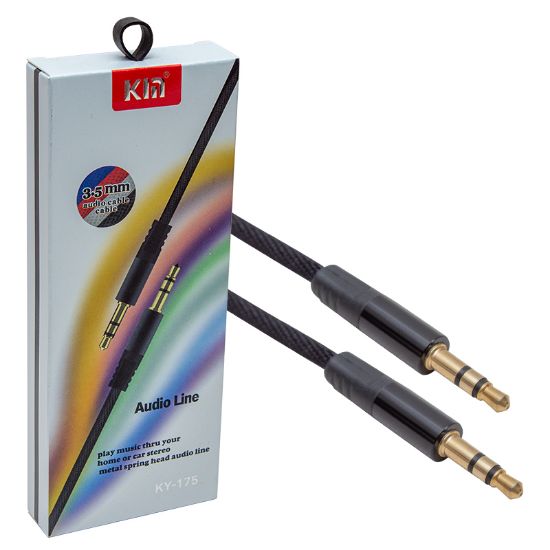 POWERMASTER PM-3773 3.5 MM ERKEK/ERKEK SİYAH STEREO AUX 1.1 METRE KUTULU KABLO resmi