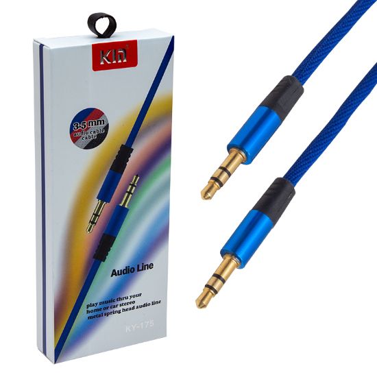 POWERMASTER PM-3778 3.5 MM 1.2 METRE ERKEK/ERKEK ÖRGÜLÜ LACİVERT STEREO AUX KABLO resmi