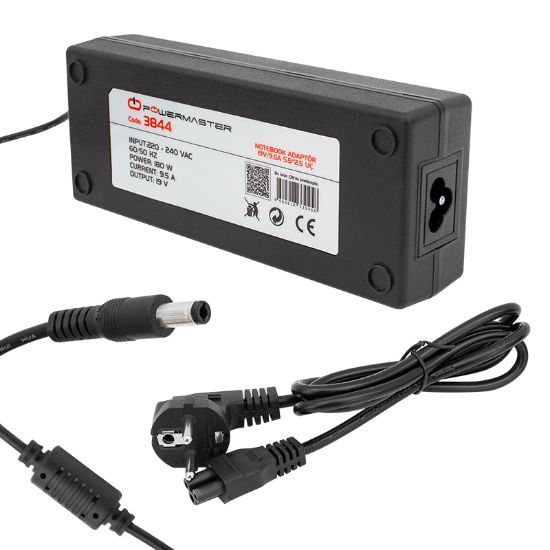 POWERMASTER PM-3844 19 VOLT - 9.5 AMPER 5.5*2.5 UÇLU NOTEBOOK ADAPTÖR resmi