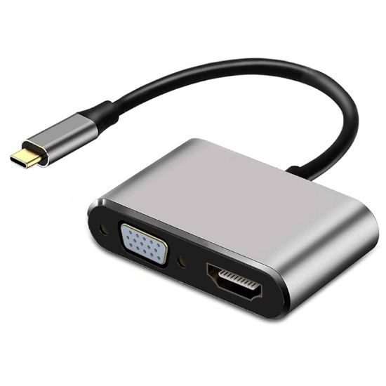 POWERMASTER PM-4026 USB TYPE-C TO HDMI-VGA-USB-TYPE C 4IN1 ADAPTÖR resmi