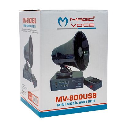 MAGICVOICE MV-800 MIKNATISLI USB KAYIT SİREN MİNİ PAZARCI ANFİ SETİ (ANFİ+HOPARLÖR+MİKROFON) resmi