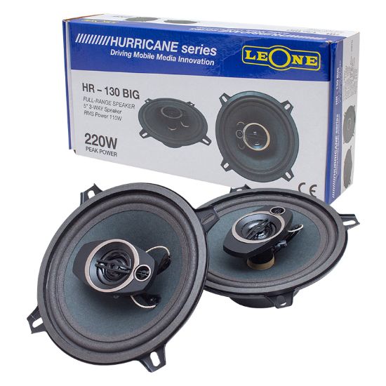 LEONE HR-130 BIG 13 CM 220 WATT MAX 110 WATT RMS 3 YOLLU 2Lİ TAKIM KUTULU OTO HOPARLÖR resmi