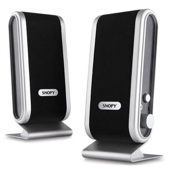 SNOPY SN-820 İNCE TASARIM 2.0 USB 1+1 PC HOPARLÖR SİYAH-GÜMÜŞ resmi