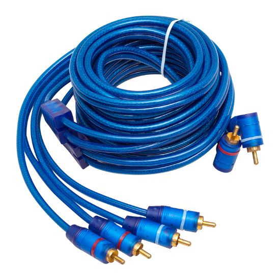 POWERMASTER PM-425 2 RCA ERKEK + 4 RCA ERKEK ŞASELİ 5 METRE MAVİ KABLO resmi