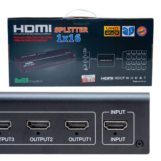 POWERMASTER PM-4262 4KX2K 16 PORT 1080P 3D 16LI HDMI DAĞITICI resmi