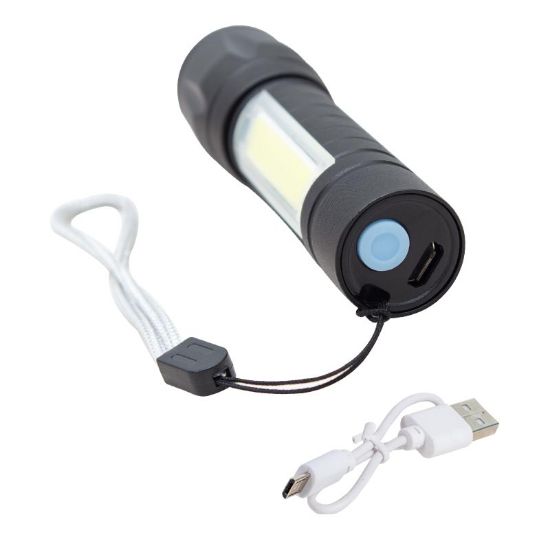 POWERMASTER PM-4525 METAL FLASHLIGHT POWER LEDLİ ŞARJLI EL FENERİ resmi