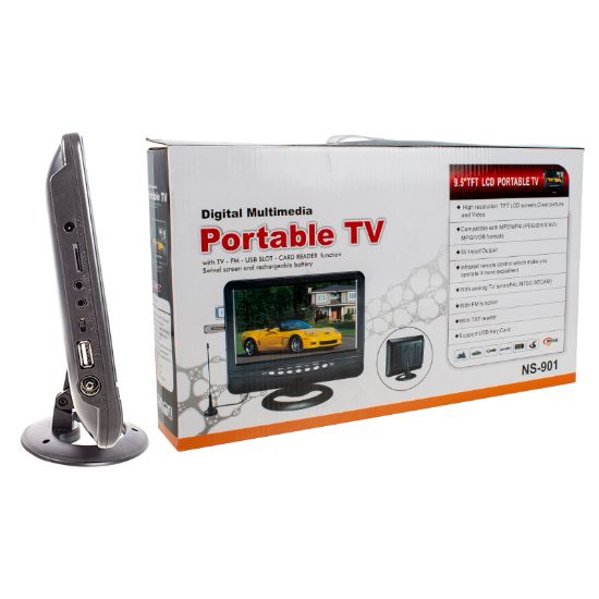 POWERMASTER PM-4654 9.5 TFT LCD USB/SD ANALOG TV TUNER PORTABLE TV MONİTÖR resmi