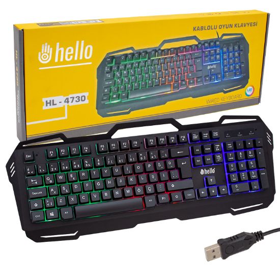 HELLO HL-4730 KABLOLU OYUNCU GAMING KLAVYE resmi