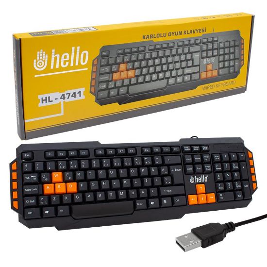 HELLO HL-4741 KABLOLU OYUNCU GAMING KLAVYE resmi