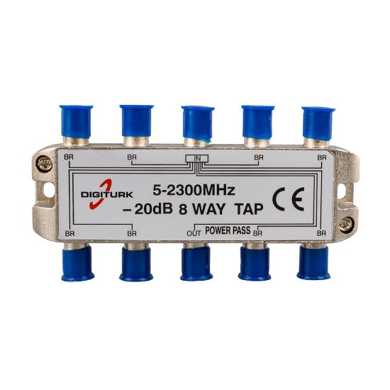 DIGITURK 5-2150 MHZ 20DB 8 YOLLU TAP SWITCH 1/8 SPLITTER resmi