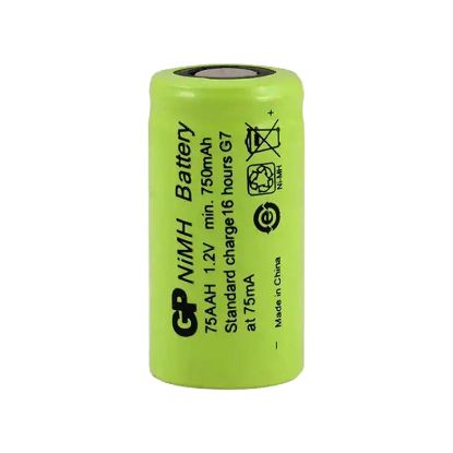 GP 75AAH 1.2 VOLT 750 MAH 2/3AA NI-MH DÜZ KAFA PİL resmi