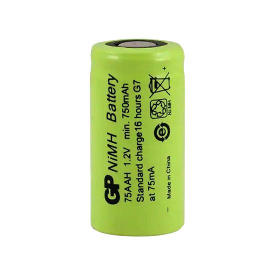 GP 75AAH 1.2 VOLT 750 MAH 2/3AA NI-MH DÜZ KAFA PİL resmi