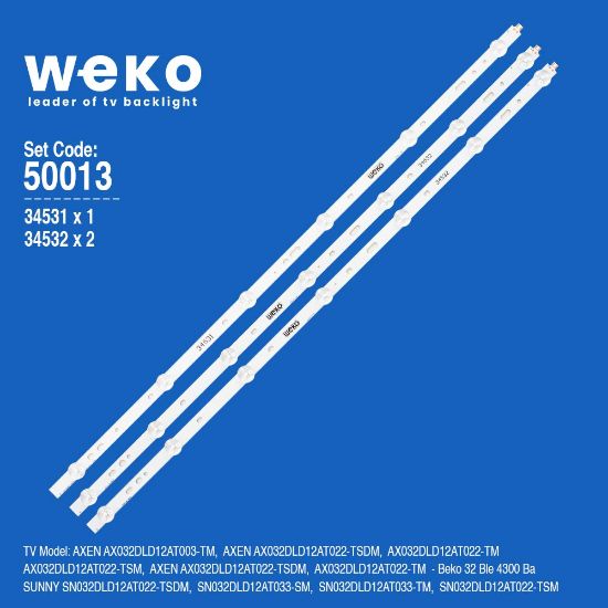 WKSET-5013 34531X1 34532X2 SVS320AD7 3 ADET BAR LED resmi