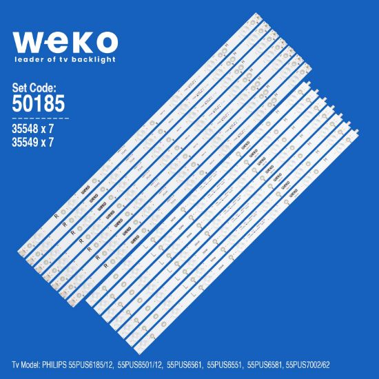 WKSET-5185 35548X7 35549X7 YX-55072010-3B555-0-A-5C1 14 ADET LED BAR resmi