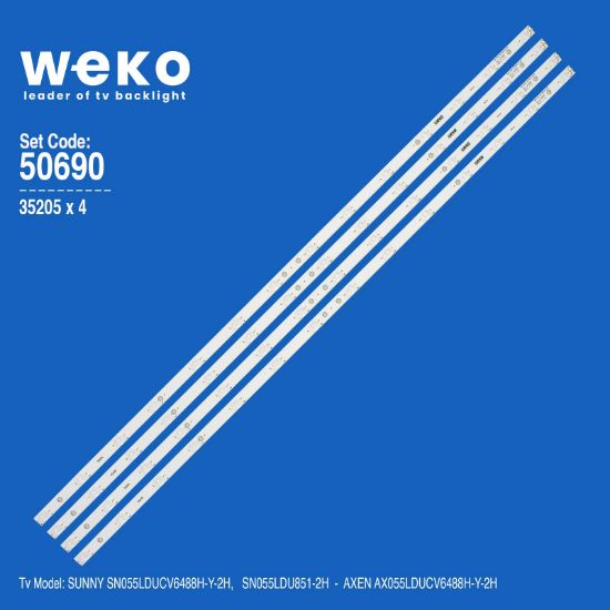 WKSET-5690 35205X4 MS-L1312 V3 - A3 4 ADET LED BAR resmi