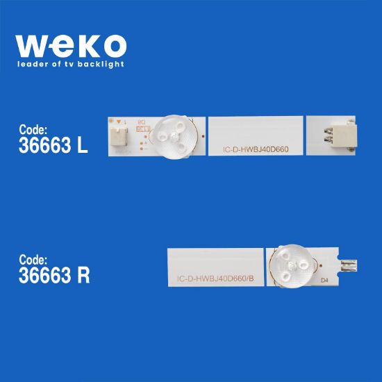 WKSET-5692 36663X3 IC-D-HWBJ40D660 9P84 3 ADET LED BAR (BÖLÜNMÜŞ ÜRÜN) 6 PARÇA resmi