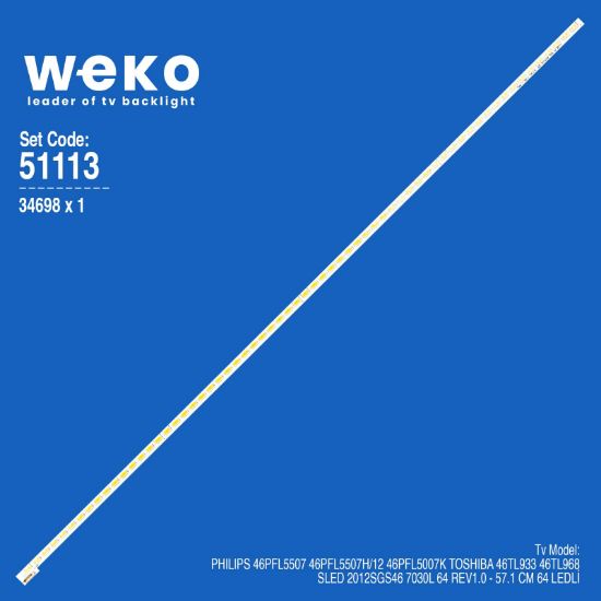 WKSET-6113 34698X1 SLED 2012SGS46 7030L 64 REV1.0  1 ADET LED BAR (64LED) resmi