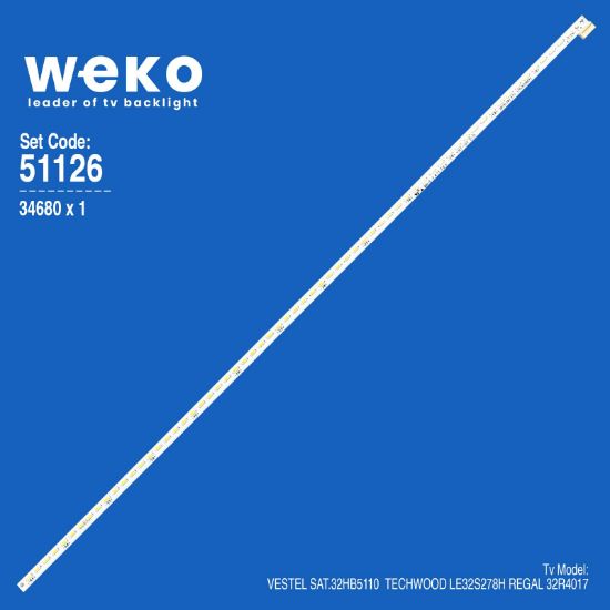 WKSET-6126 34680X1 17ELB32NER1 0532005.400300.3202 ETI 20150004  1 ADET LED BAR (64LED) resmi