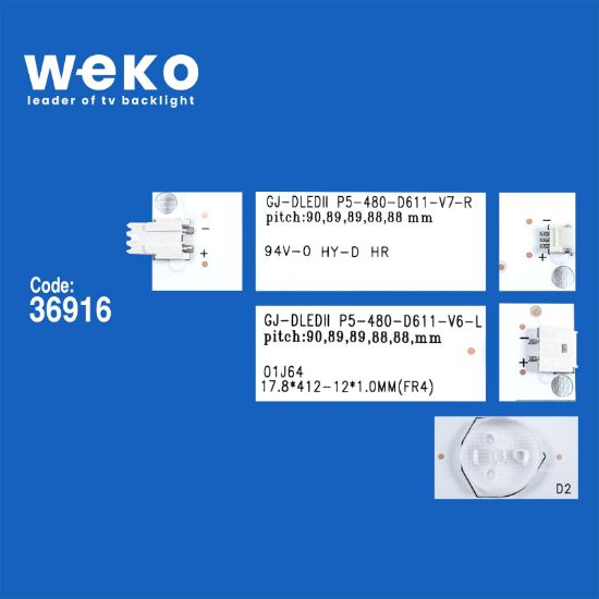 WKSET-6212 36916X6 GJ-2K15-D2P5-480-D611-V3  6 ADET LED BAR (BÖLÜNMÜŞ MODEL) resmi