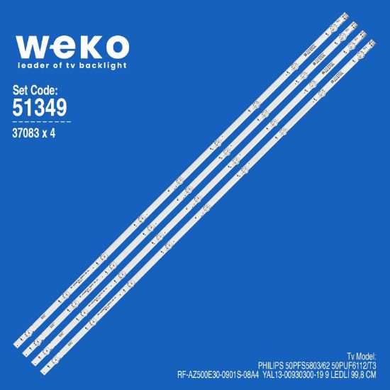 WKSET-6349 37083X4 RF-AZ500E30-0901S-08 A4   4 ADET LED BAR resmi