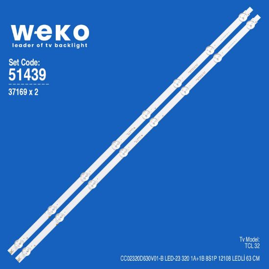 WKSET-6439 37169X2 CC02320D630V01-B 2 ADET LED BAR resmi