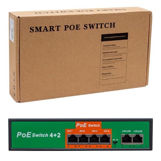 POWERMASTER 4+2 PORT 10/100 MBPS 72 WATT POE ETHERNET SWITCH resmi