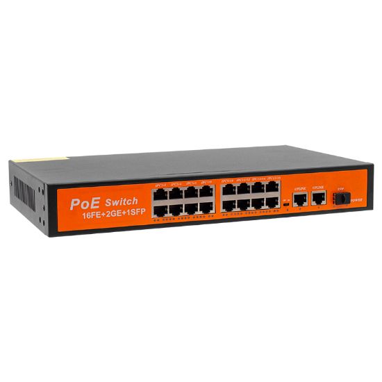 POWERMASTER 16 PORT 10/100/1000 MBPS 300 WATT 16+3+SFP  POE GIGABIT ETHERNET SWITCH resmi