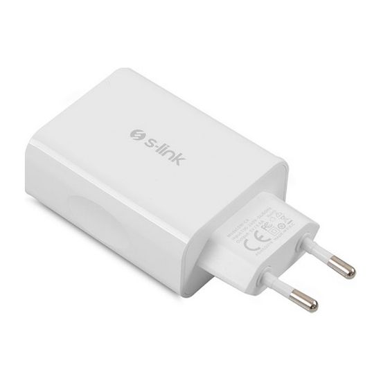 S-LINK SWAPP SW-C8 BEYAZ 5 VOLT - 5.6 AMPER  4*USB SMART PORT 2.4A EV ŞARJ ADAPTÖR resmi