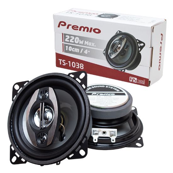 PREMIO TS-1038 4 10 CM 220 WATT TWEETERLI KAPAKSIZ OTO HOPARLÖR (2Lİ TAKIM) resmi