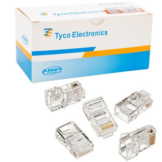 POWERMASTER KUTULU RJ45 CAT5/CAT6 8P8C UÇ (100LÜ PAKET) KUTULU AMP NETCONNECT resmi