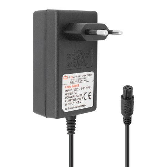 POWERMASTER PM-6043 42 VOLT - 2 AMPER - 84 WATT 3 PİNLİ PRİZ TİPİ GİNGER ŞARJ CİHAZ ADAPTÖRÜ resmi