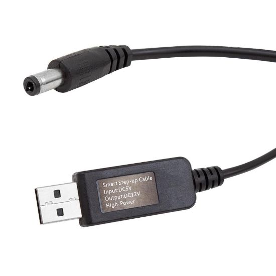 POWERMASTER PM-6053 USB TO DC 5.5*2.5MM UÇLU 12 VOLT - 1 AMPER 5 VOLT TO 12 VOLT ÇEVİRİCİ ADAPTÖR resmi