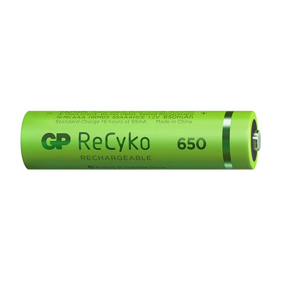 GP RECYKO 650 MAH R03 AAA ŞARJLI 2Lİ İNCE KALEM PİL GP65AAAHCE-2EB2 (GPRHCH63E000) resmi