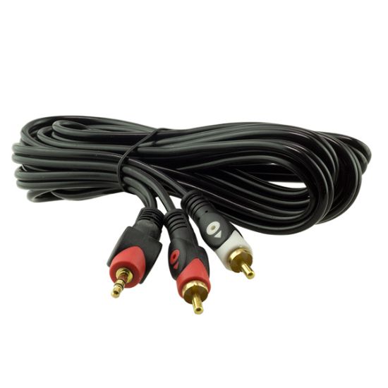 POWERMASTER 2 RCA ERKEK + 3.5 MM STEREO ERKEK GOLD 3 METRE 1.KALİTE KABLO resmi