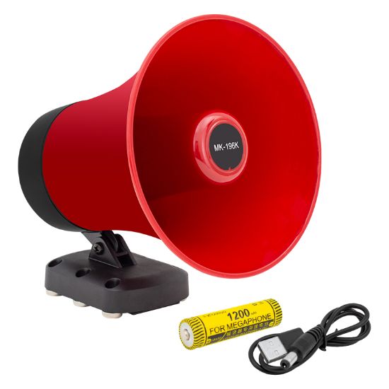 MAGICVOICE MK-196K ARAÇ ÜSTÜ MIKNATISLI BLUETOOTH USBLİ 18650 PİLLİ 50 WATT HARİCİ HORN HOPARLÖR resmi