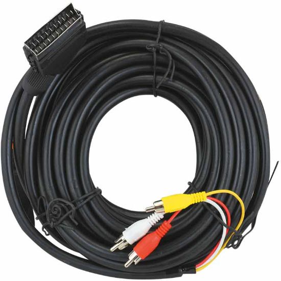 ELEKTROMER 10 METRE SCART 3 RCA KABLO resmi