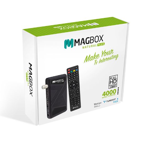 MAGBOX NATURAL PLUS TKGSLİ + YOUTUBELU FULL HD + USB MİNİ HD UYDU ALICISI resmi