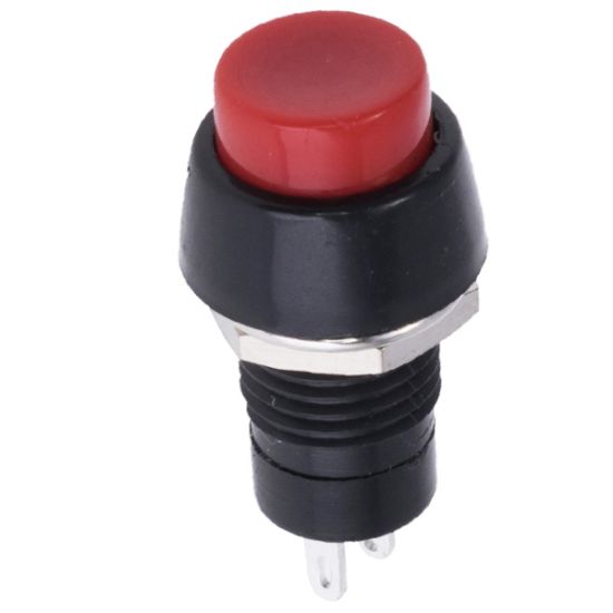 YUVARLAK ANAHTARLI KIRMIZI KALICILI 10 MM PLASTİK BUTON (IC-190) resmi