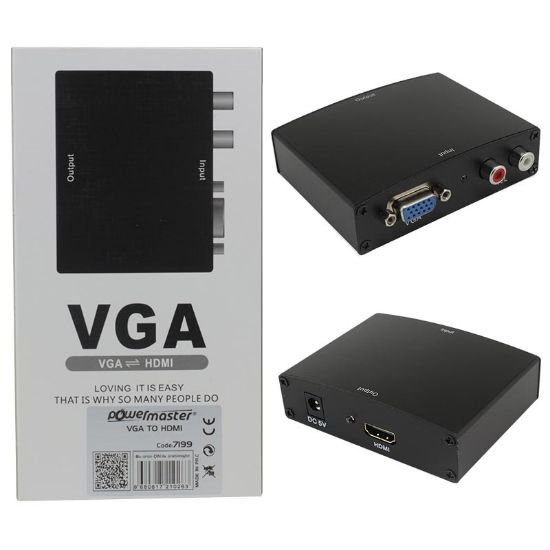 POWERMASTER PM-7199 VGA TO HDMI DÖNÜŞTÜRÜCÜ ADAPTÖRLÜ resmi