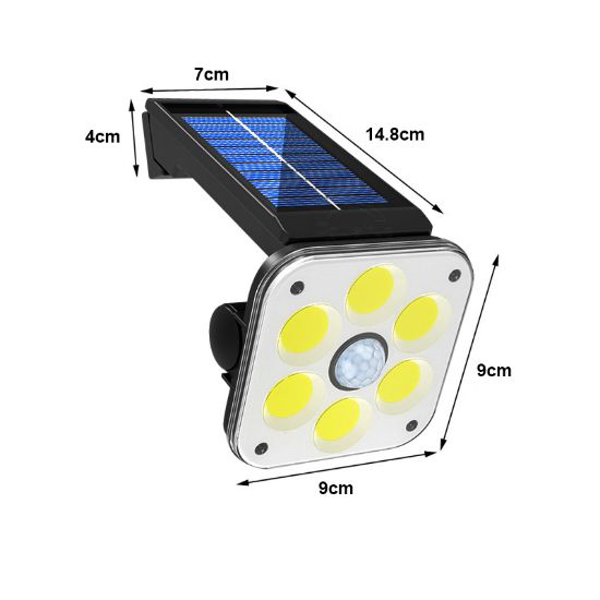 POWERMASTER LF-1750A 54 COB LEDLİ 3 MODLU SENSÖRLÜ SOLAR İNDUKSİYON DUVAR LAMBASI resmi