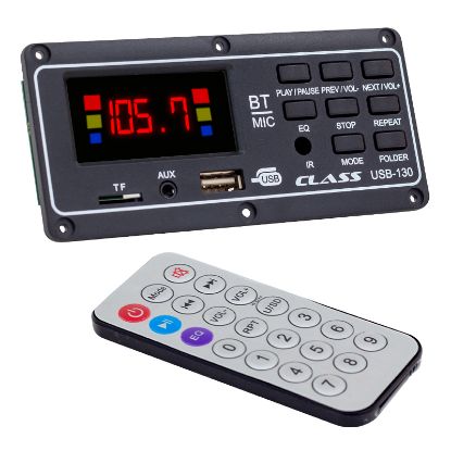 CLASS USB-130 USB/SD/MIC/AUX/BLUETOOTH KUMANDALI EKRANLI OTO TEYP ÇEVİRİCİ DİJİTAL PLAYER BOARD resmi